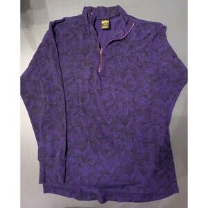 REI Womens Base Layer Thermal Quarter Zip Small Purple, Vintage Made in USA Y2K